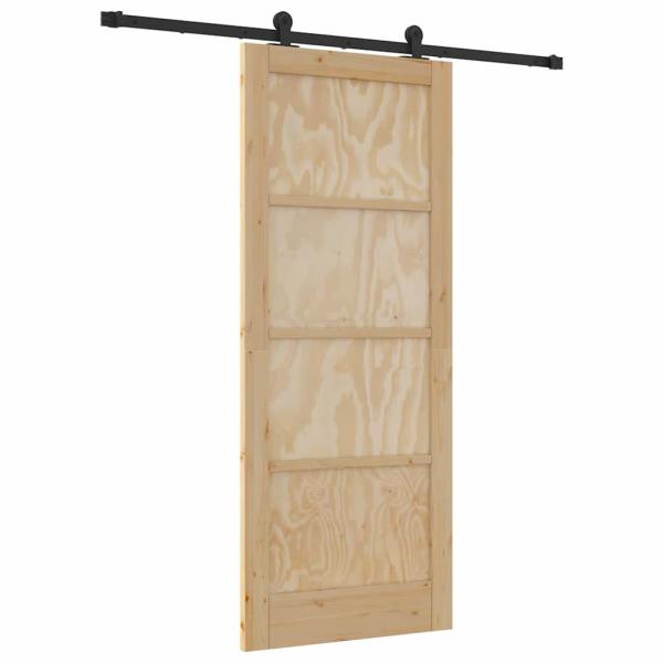 Schiebetür mit Hardware-Set 83x202 cm Massivholzkiefer, Innentür 'ORKDAL'83x202x4 cm Massivholzkiefer