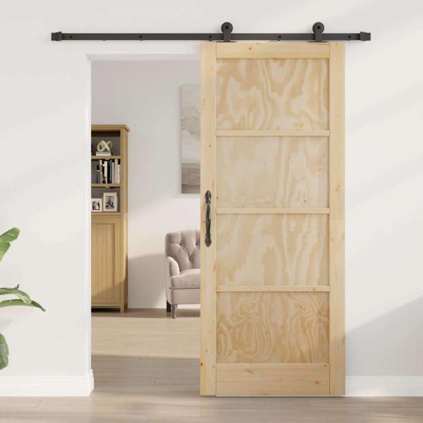 Schiebetür mit Hardware-Set 83x202 cm Massivholzkiefer, Innentür 'ORKDAL'83x202x4 cm Massivholzkiefer