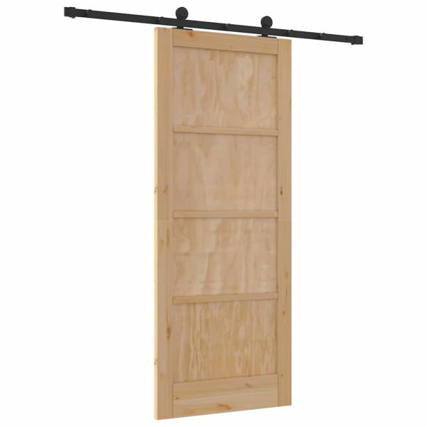 Schiebetür mit Hardware-Set 83x202 cm Massivholzkiefer, Innentür 'ORKDAL'83x202x4 cm Massivholzkiefer