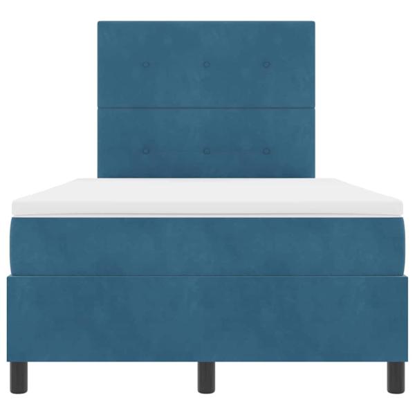 ARDEBO.de - Boxspringbett mit Matratze Dunkelblau 120x200 cm Samt