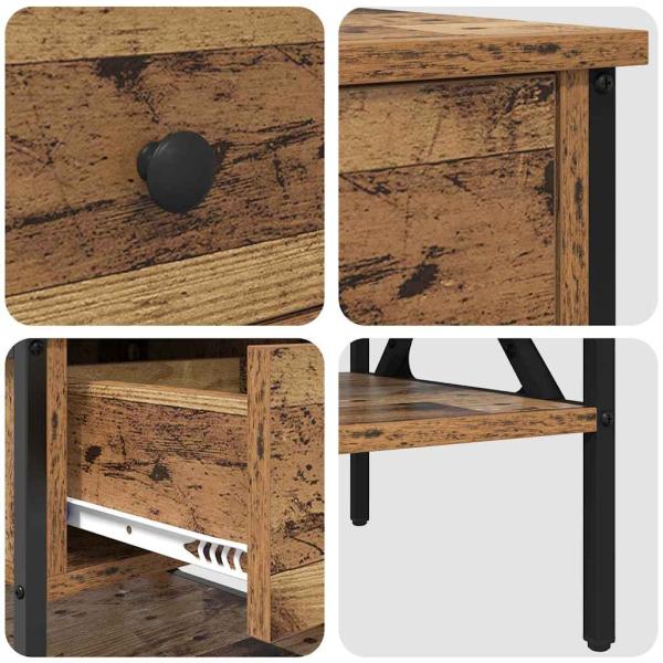 Nachttische 2 Stück Alt Holz 40x42x45 cm Ingenieurholz