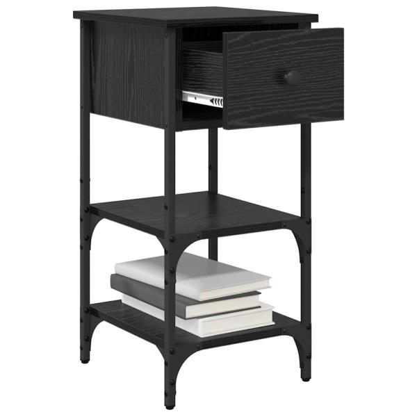 Nachttisch Schwarz Eiche 34x36x70 cm Engineered Wood