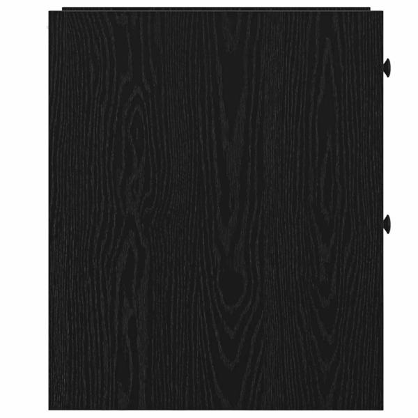 Schmaler Badezimmerschrank mit Rollen Schwarzes Eichen-Laminat