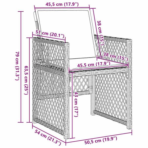Garten Essgruppe 5 Stk. Schwarz Poly-Rattan