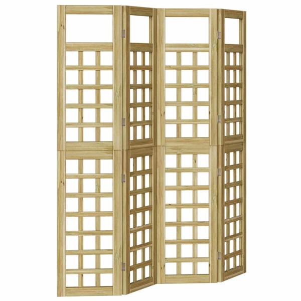 Sichtschutz Außenbereich 4 Panels behandeltes Holz Kiefer, Sichtschutz 120x180 cm behandeltes Holz Kiefer
