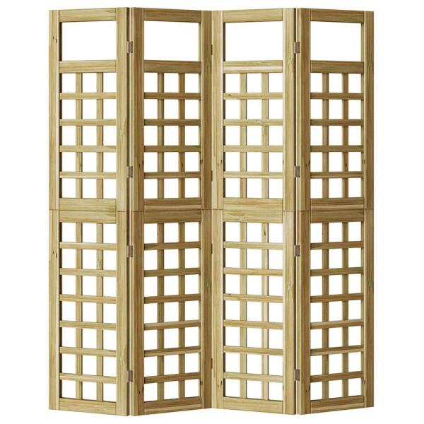 Sichtschutz Außenbereich 4 Panels behandeltes Holz Kiefer, Sichtschutz 120x180 cm behandeltes Holz Kiefer