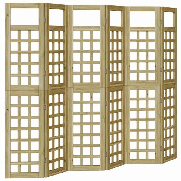 Außenbereich Privatsphäre Bildschirm 6 Panels imprägniertes Holz-Kiefer, Außenbereich Bildschirm 120x180 cm imprägniertes Holz-Kiefer