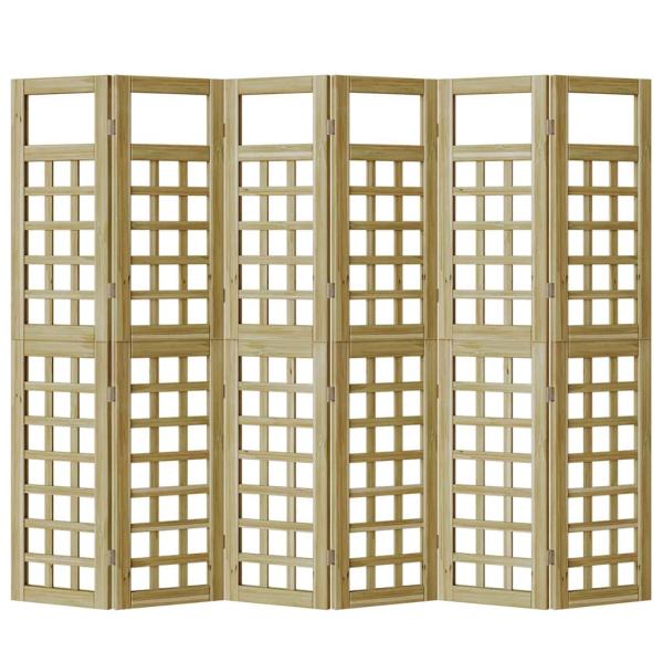 Außenbereich Privatsphäre Bildschirm 6 Panels imprägniertes Holz-Kiefer, Außenbereich Bildschirm 120x180 cm imprägniertes Holz-Kiefer