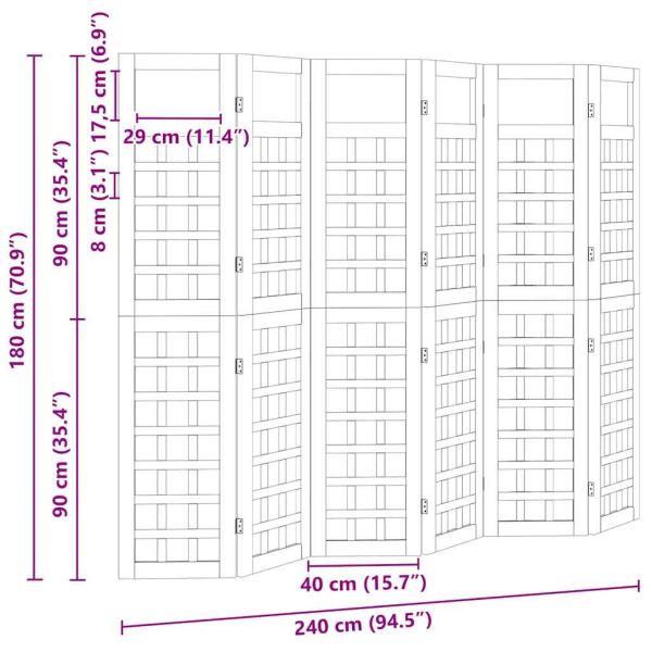Außenbereich Privatsphäre Bildschirm 6 Panels imprägniertes Holz-Kiefer, Außenbereich Bildschirm 120x180 cm imprägniertes Holz-Kiefer