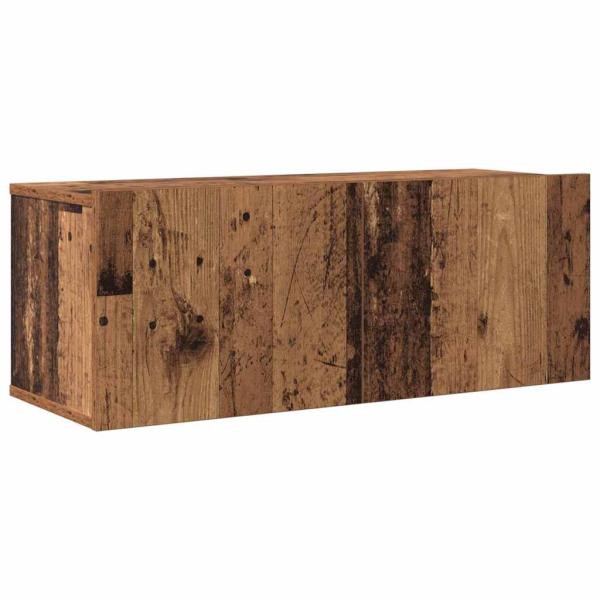 4-teiliges TV Schrank Set Wandmontiert Altholz Ingenieurholz