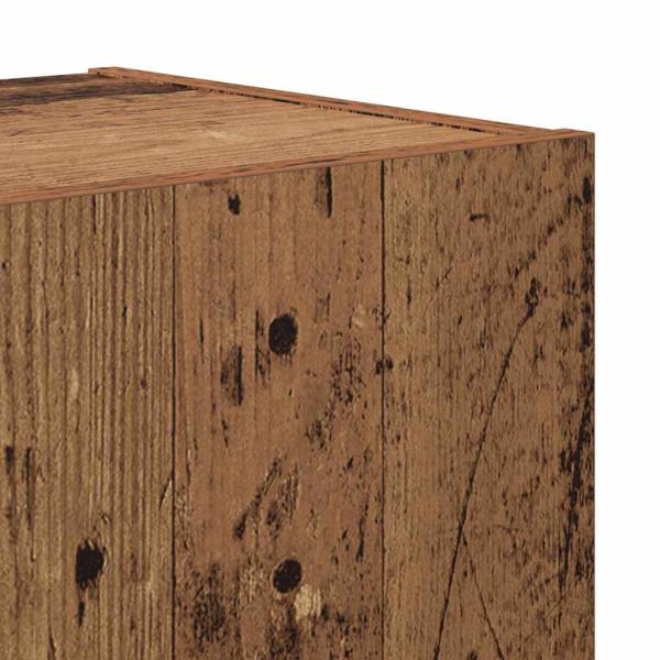 4-teiliges TV Schrank Set Wandmontiert Altholz Ingenieurholz