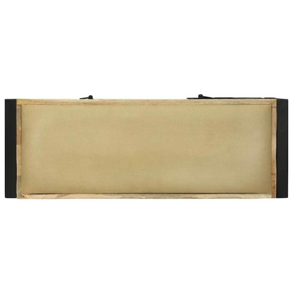 Bankschrank 100x35x50 cm Massivholz Grobes Mangoholz