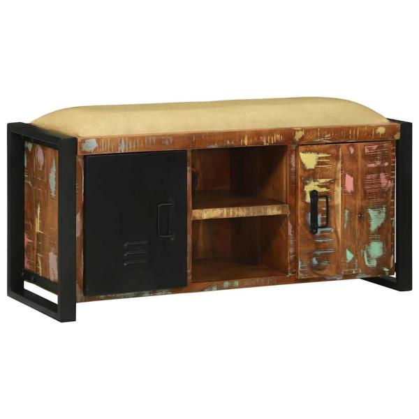 ARDEBO.de - Bankschrank Mehrfarbig 100x35x50 cm Massivholz Wiederverwertet