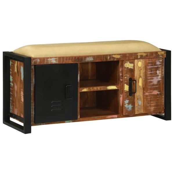 Bankschrank Mehrfarbig 100x35x50 cm Massivholz Wiederverwertet