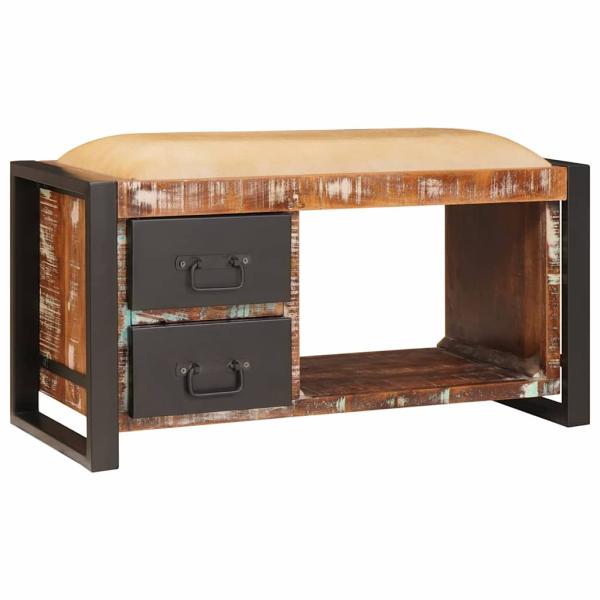 Aufbewahrungsbank Bunt 80x35x40 cm Massivholz Recyceltes Holz