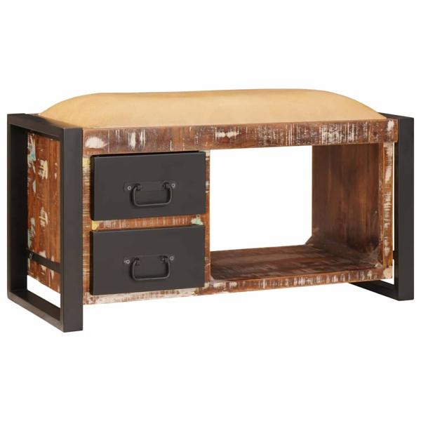 Aufbewahrungsbank Bunt 80x35x40 cm Massivholz Recyceltes Holz
