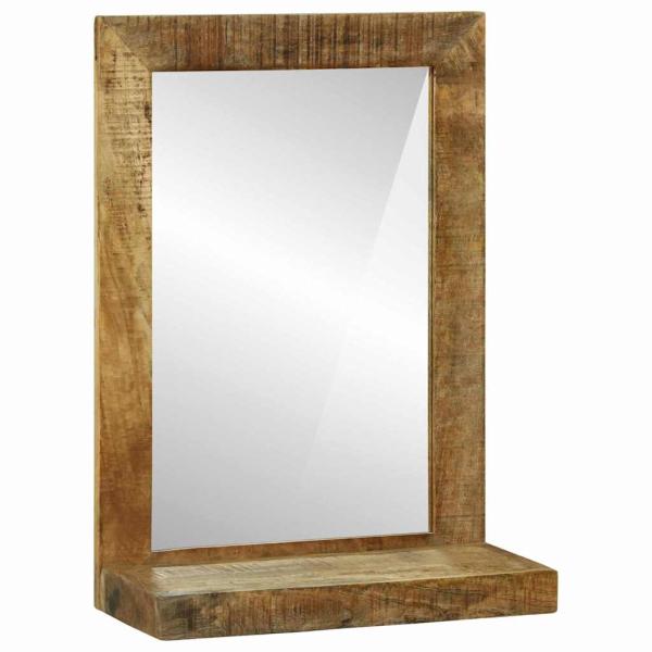 Badspiegel 50x22x70 cm Massiv raues Mangoholz