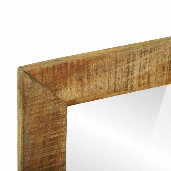 Badspiegel 50x22x70 cm Massiv raues Mangoholz