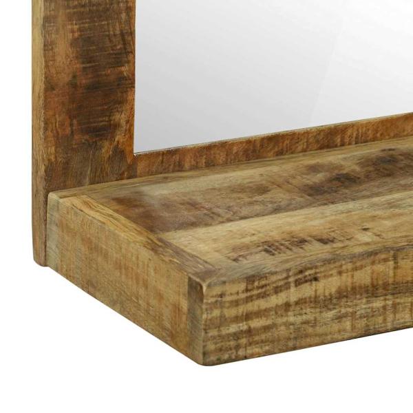 Badspiegel 50x22x70 cm Massiv raues Mangoholz