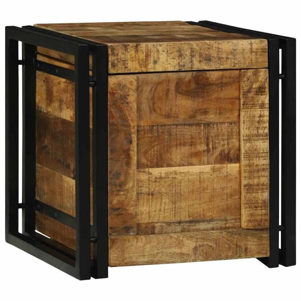 ARDEBO.de - Aufbewahrungsbox 40x40x40 cm aus solidem rauem Mango Holz