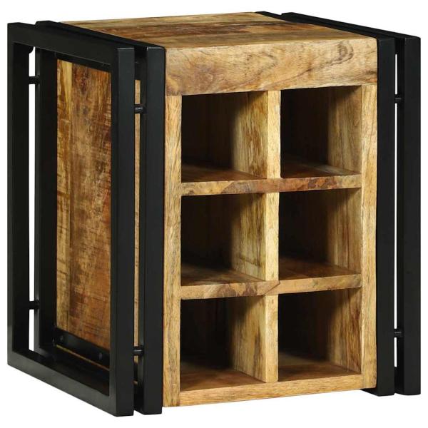 Weinregal 34,5 x 35 x 39 cm aus massivem rohen Mango