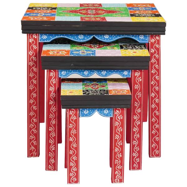 Nesting-Tische 3 Stück aus Mango-Massivholz