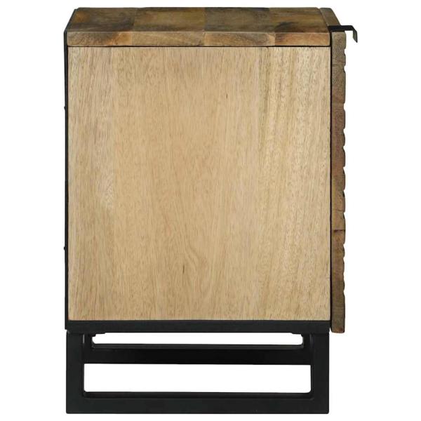 Nachttische 2 Stück 40x33.5x46 cm Massivholz Mango