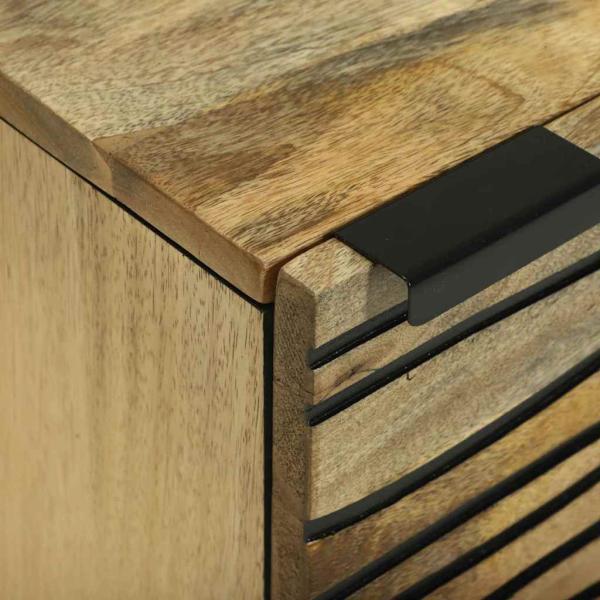 Nachttische 2 Stück 40x33.5x46 cm Massivholz Mango