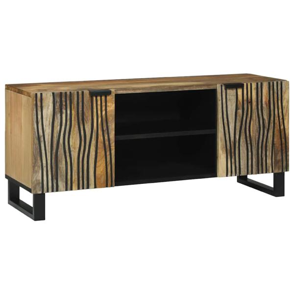 ARDEBO.de - TV-Schrank 105x33,5x46 cm Massivholz Mango und engineered Holz