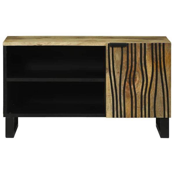 TV-Schrank 80x31.5x46 cm Massivholz Mango und Holzwerkstoff