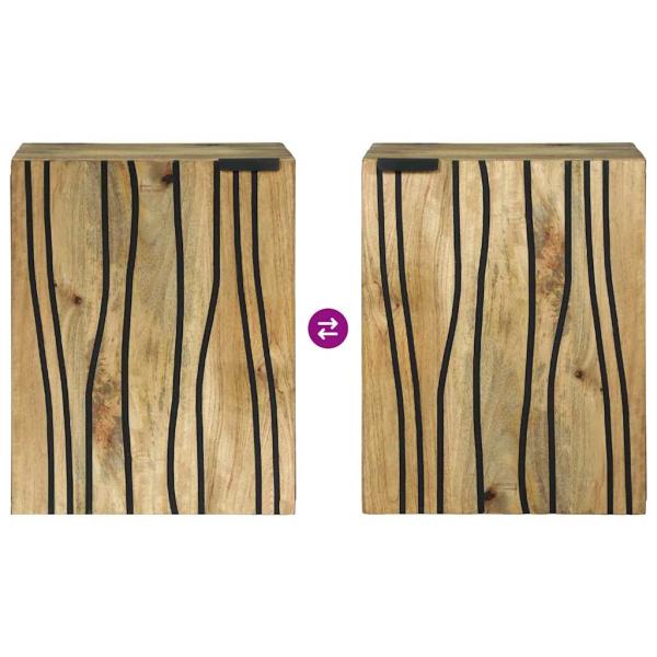 Badezimmerschrank 38x33.5x48 cm Massivholz Mango & Holzwerkstoffe