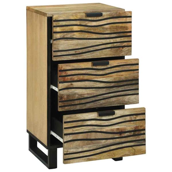 Sideboard 40x33.5x75 cm Massivholz Mango und Spanplatte