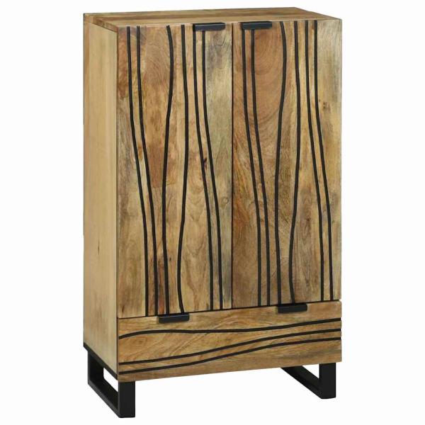 ARDEBO.de - Highboard 60x33.5x100 cm Massivholz Mango