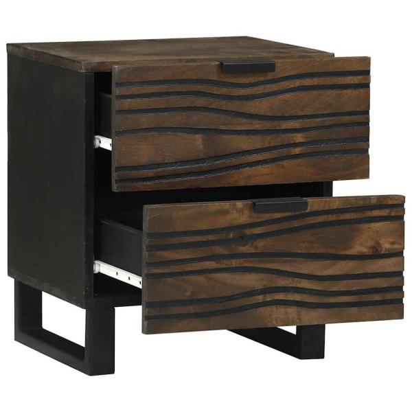 Nachttische 2 Stück 40x33.5x46 cm Massivholz Mango