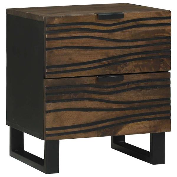 Nachttische 2 Stück 40x33.5x46 cm Massivholz Mango