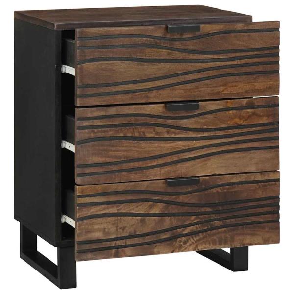 ARDEBO.de - Nachttisch 50x33x60 cm aus massivem Mangoholz & engineered Wood