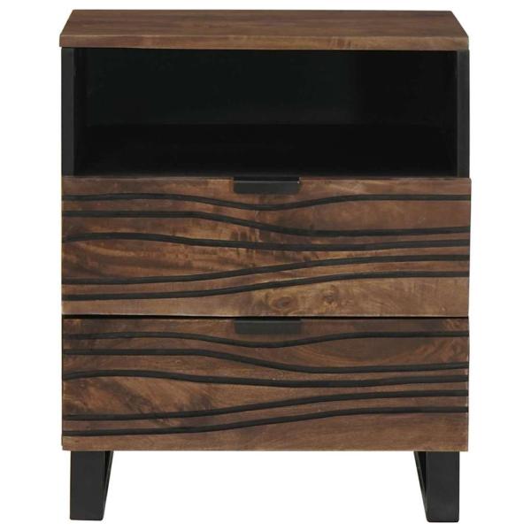 Nachttisch 50x33x60 cm aus massivem Mangoholz & engineered Wood