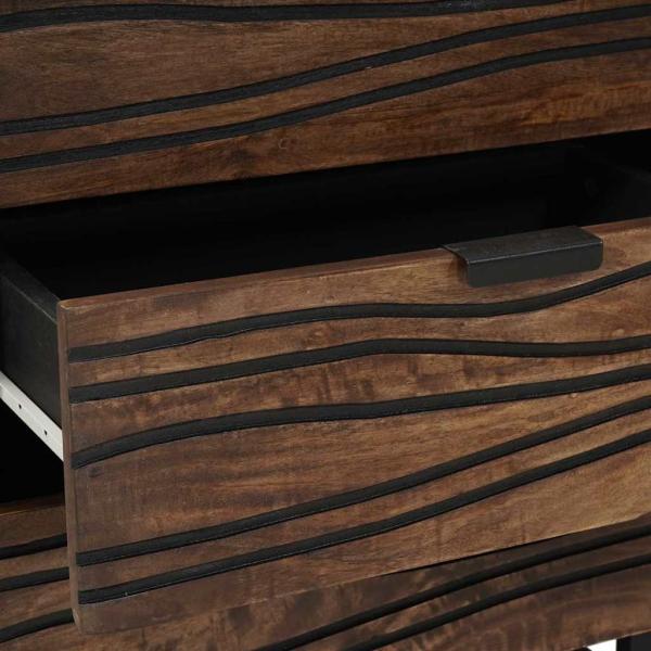 Nachttisch 50x33x60 cm aus massivem Mangoholz & engineered Wood