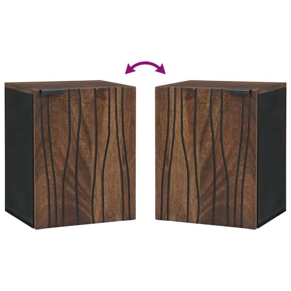 Badezimmer Hängeschrank 38x33.5x48 cm Massivholz und Holzwerkstoff