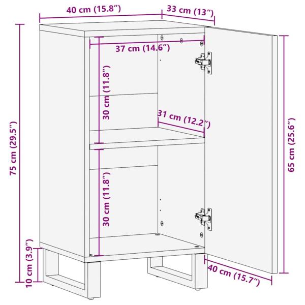 Sideboard 40x33.5x75 cm Massivholz Mango