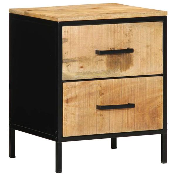 ARDEBO.de - Nachtschrank 40x35x50 cm Massivholz Grobe Mango