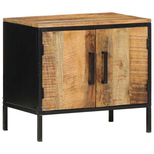 Nachttische 2 Stk 50x30x45 cm Massivholz Raues Mango