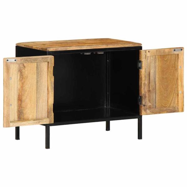 Nachttische 2 Stk 50x30x45 cm Massivholz Raues Mango