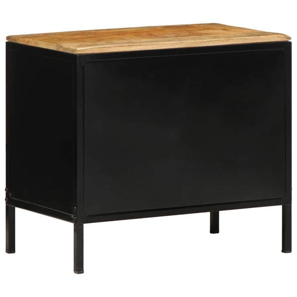 Nachttische 2 Stk 50x30x45 cm Massivholz Raues Mango