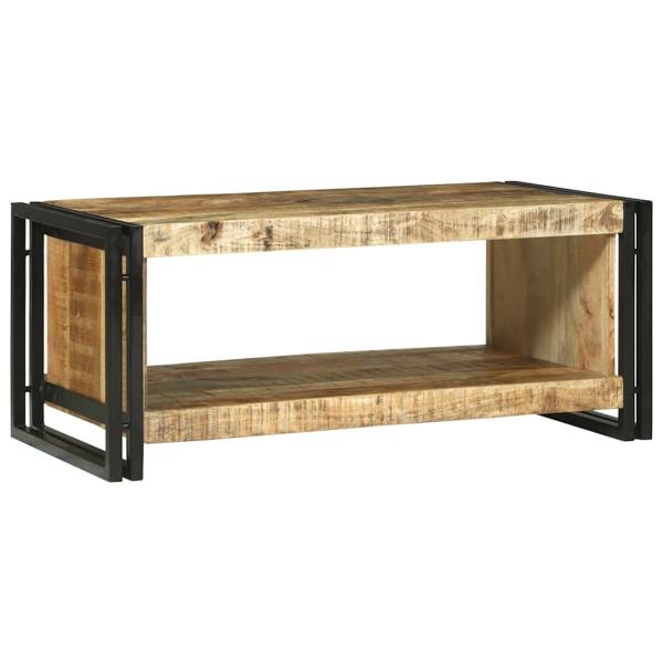 Couchtisch 90x50x38 cm aus massivem rauem Mango-Holz