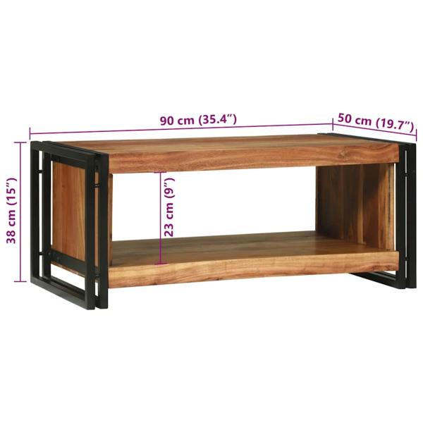 Couchtisch 90x50x38 cm Massivholz Akazie