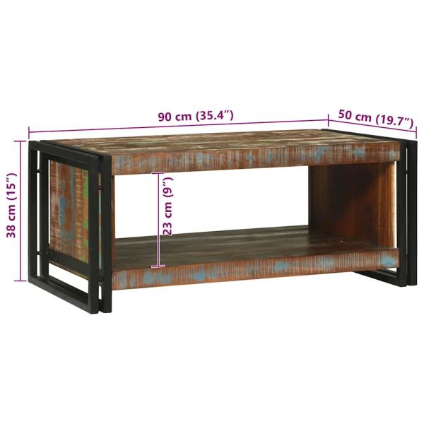 Couchtisch 90x50x38 cm Massivholz Altholz