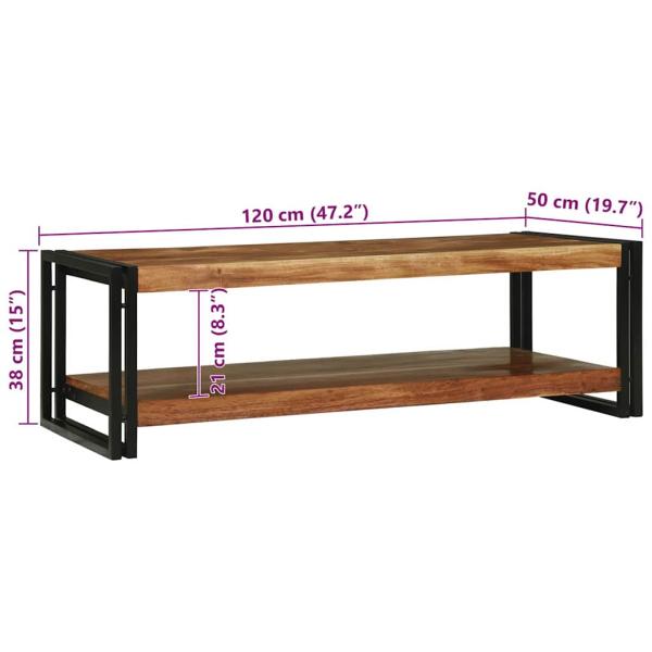 Couchtisch 120x50x38 cm Massivholz Akazie
