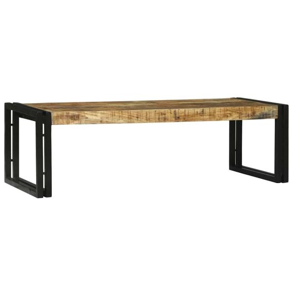 2-teiliges Couchtisch Set aus massivem grobem Mango-Holz