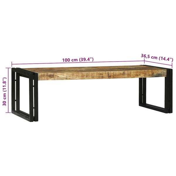 2-teiliges Couchtisch Set aus massivem grobem Mango-Holz